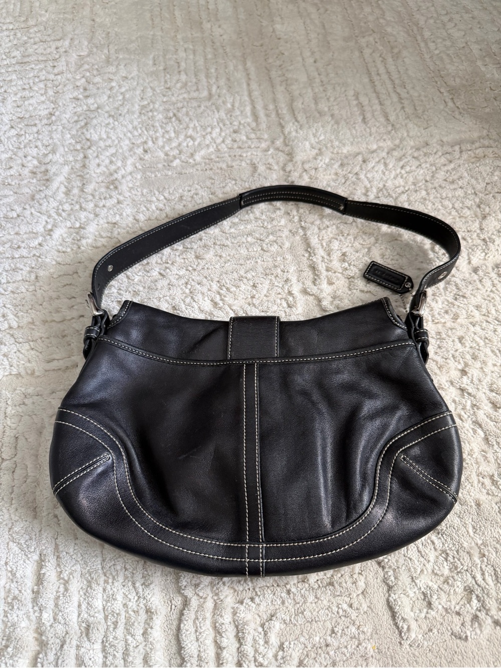 Coach vintage y2k black leather soho buckle flap hobo bag - Picture 3 of 11